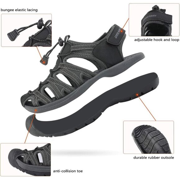 🆕Women’s Khaki/Yellow Polyurethane  Adventurous Summer Outdoor Sandals - Picture 6 of 7